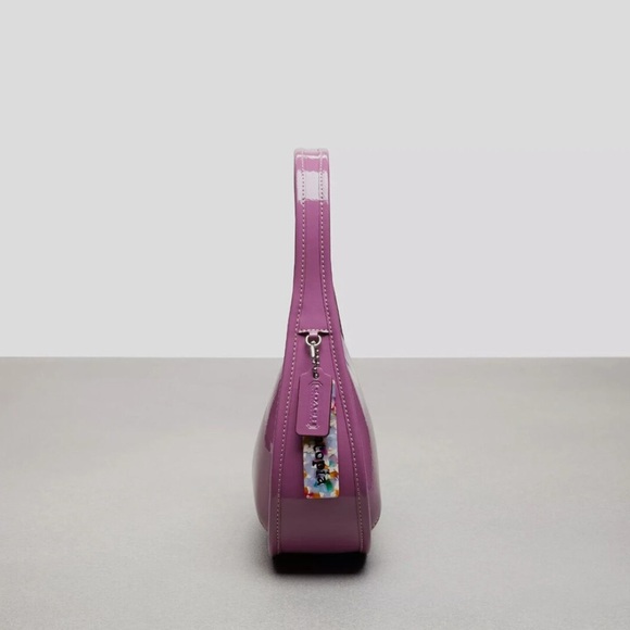 Coach Lilac Berry Purple Crinkle Patent Leather Mini Ergo Bag Like New - Picture 10 of 13
